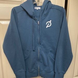Peloton zip up hoodie, blue size L